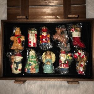 NIB Tom Pacconi Collection 10 Porcelain Ornaments